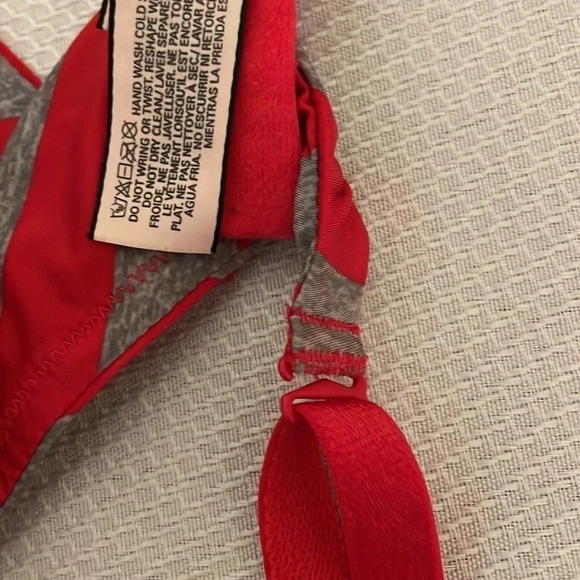 Victoria Secrets  women’s bra 34DD polka dot grey red push-up padded underwire - Picture 3 of 6